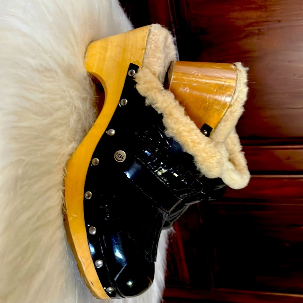 Black patent leather UGGS